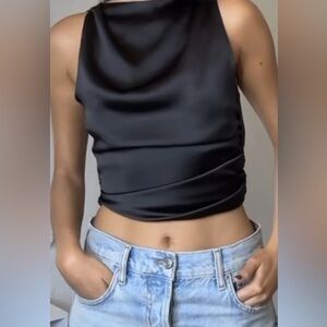 Cowl Neck Open Back Top